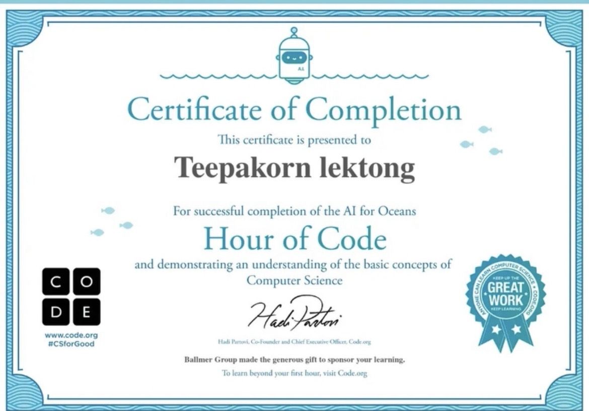 Hour of Code — AI for Oceans
